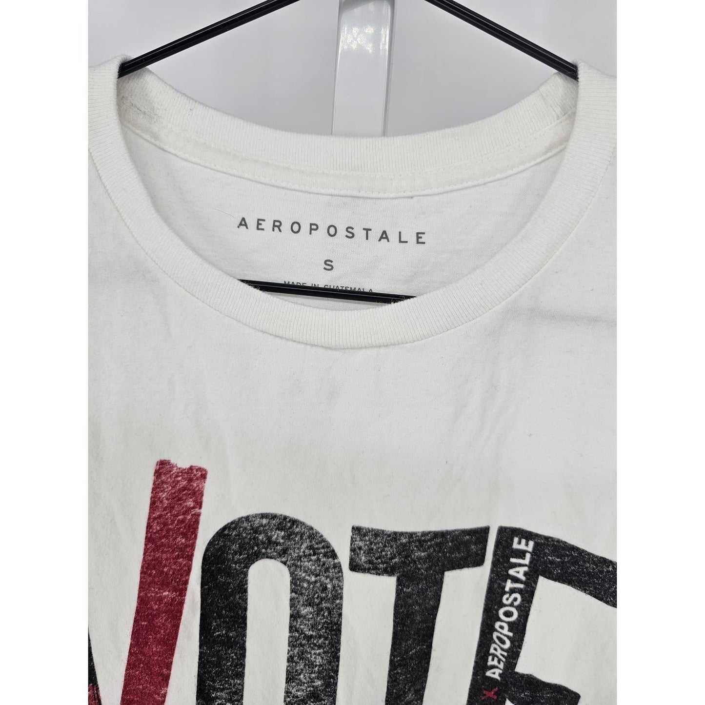 Aeropostale Womens Sz S Short Sleeve T Shirt Vote Election White