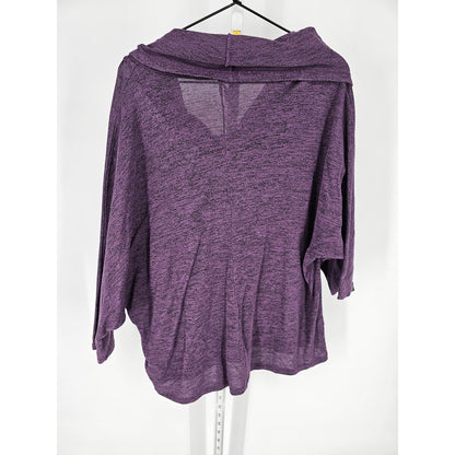 Olivia Moon Womens Sz XL Cowl Neck Long Sleeve Knit Top Dark Purple