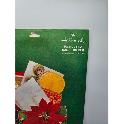 Vintage 1960s Hallmark Poinsettia Christmas Card Holder NEW