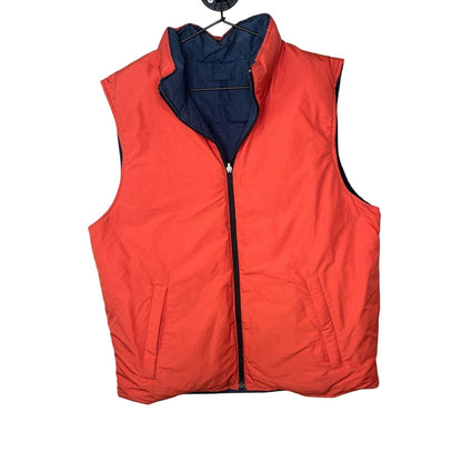 Eddie Bauer Goose Down Zip Puffer Vest Blue/Red Mens Size Medium Reversible