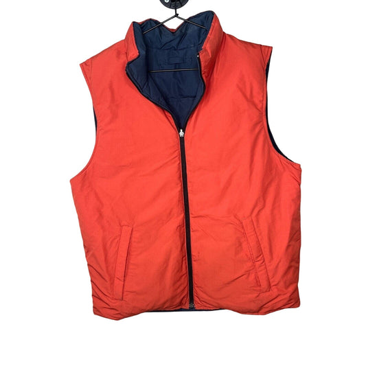 Eddie Bauer Goose Down Zip Puffer Vest Blue/Red Mens Size Medium Reversible