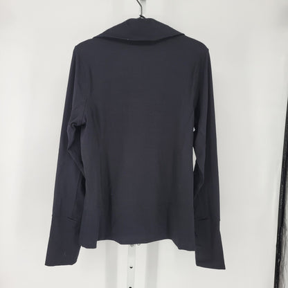 Cutter & Buck Womens Sz M Full Zip Athletic Jacket Solid Black Fitted