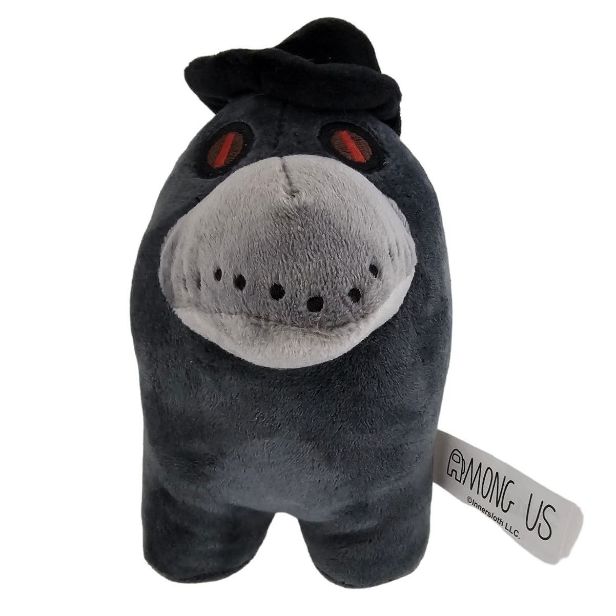 Among Us Plush Stuffed Animal Gray w/ Black Hat