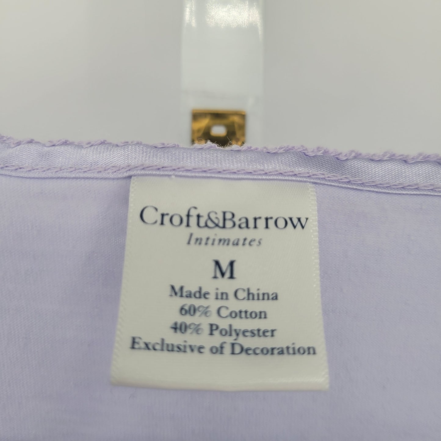 Croft & Barrow Intimates Womens Sz M Short Sleeve Pajama Shirt Light Purple