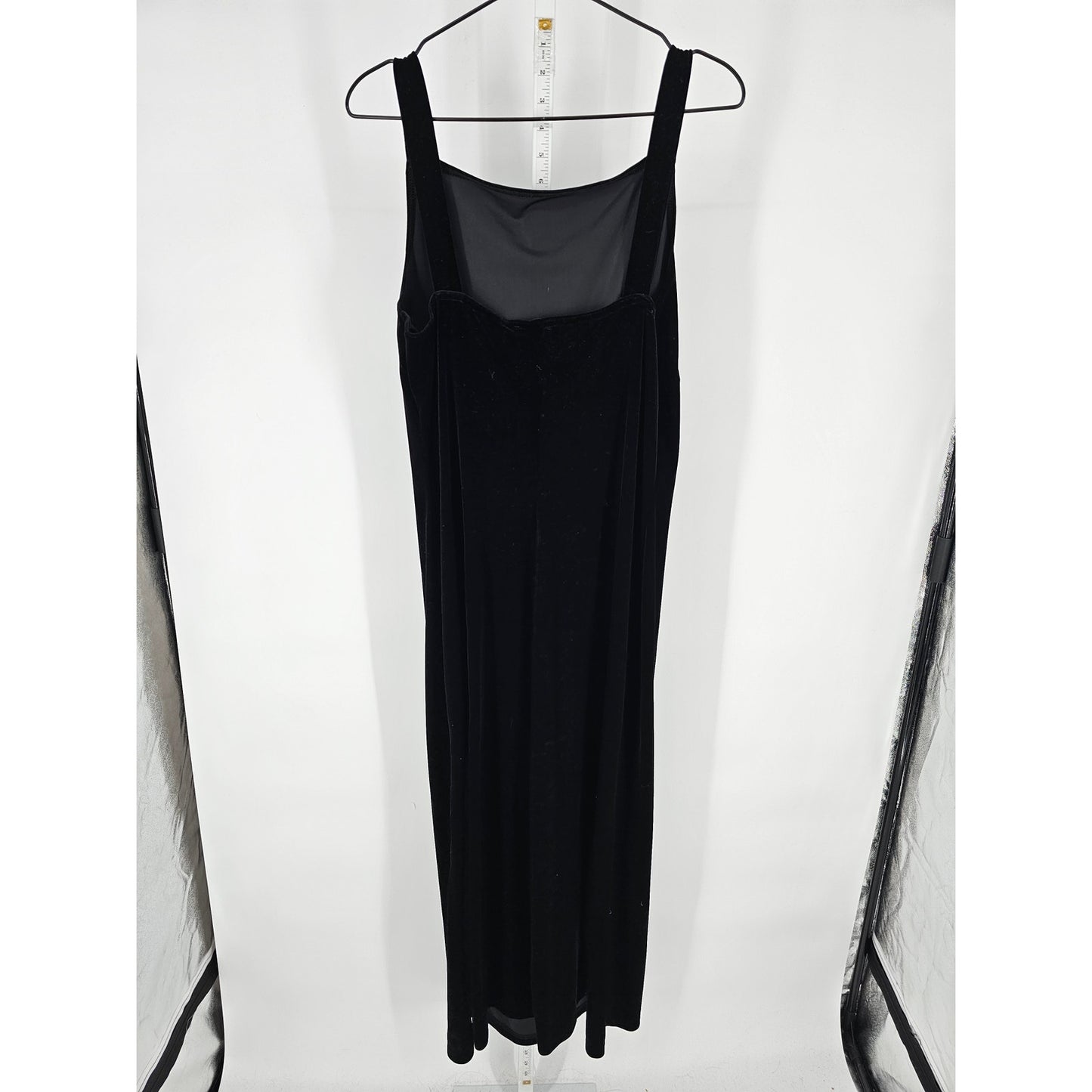 Helene Blake Womens Sz L Maxi Length Black Velvet Formal Sleeveless Dress
