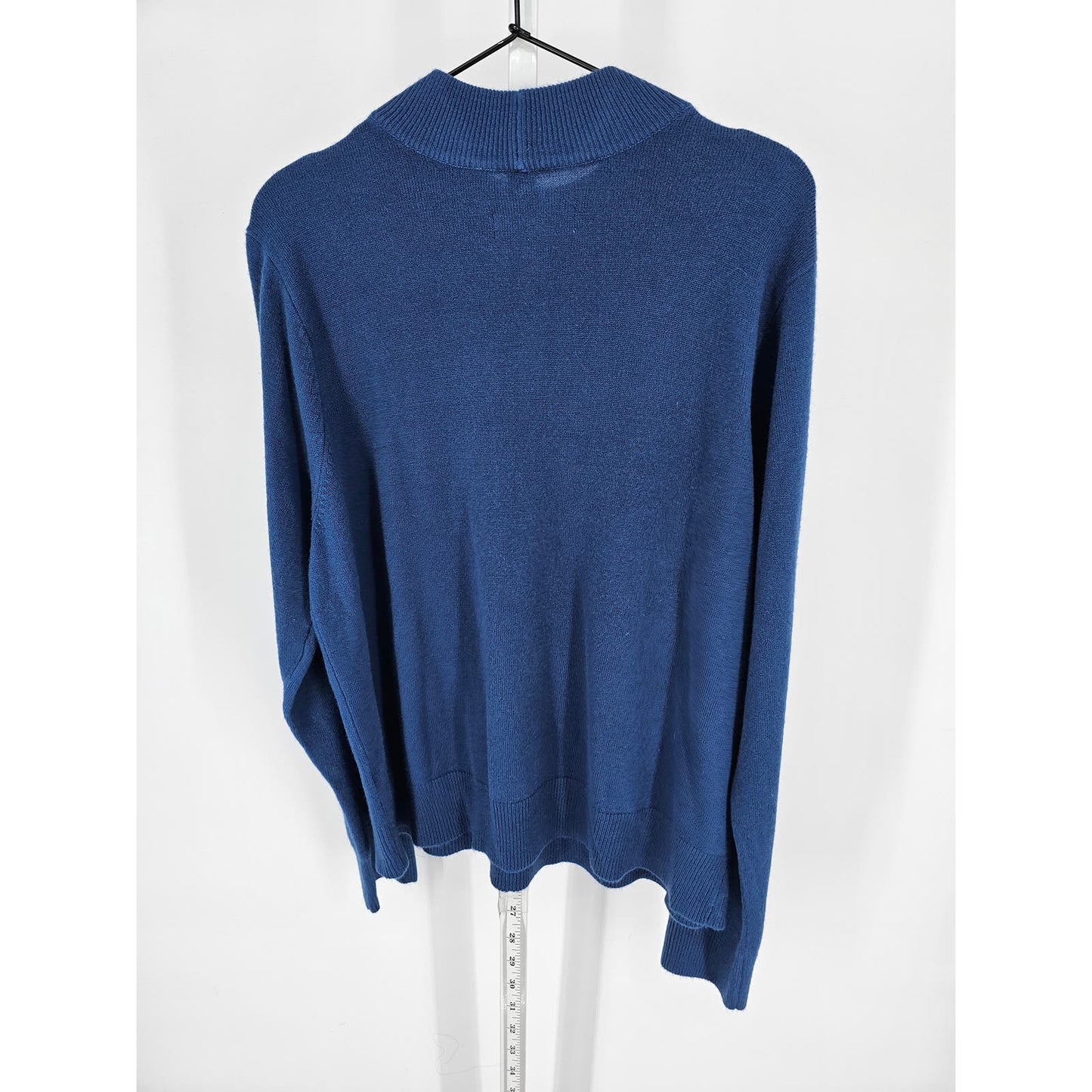 Elisabeth Williams Womens Sz PXL Petite Mock Neck Sweater Solid Blue