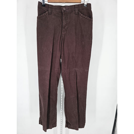 Lee Comfort Waistband Womens Sz 6 Bootcut Cotton Pants Brown