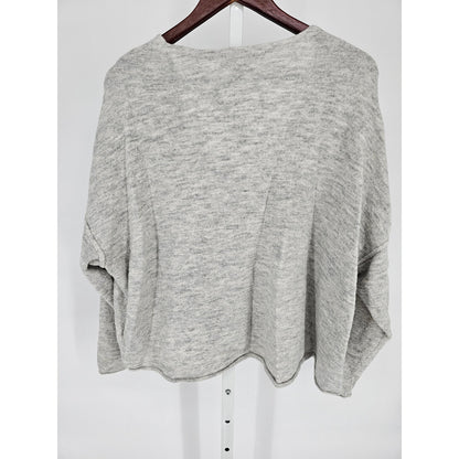 LOGG Womens Sz L Slouchy V Neck Light Gray Sweater Wool Blend