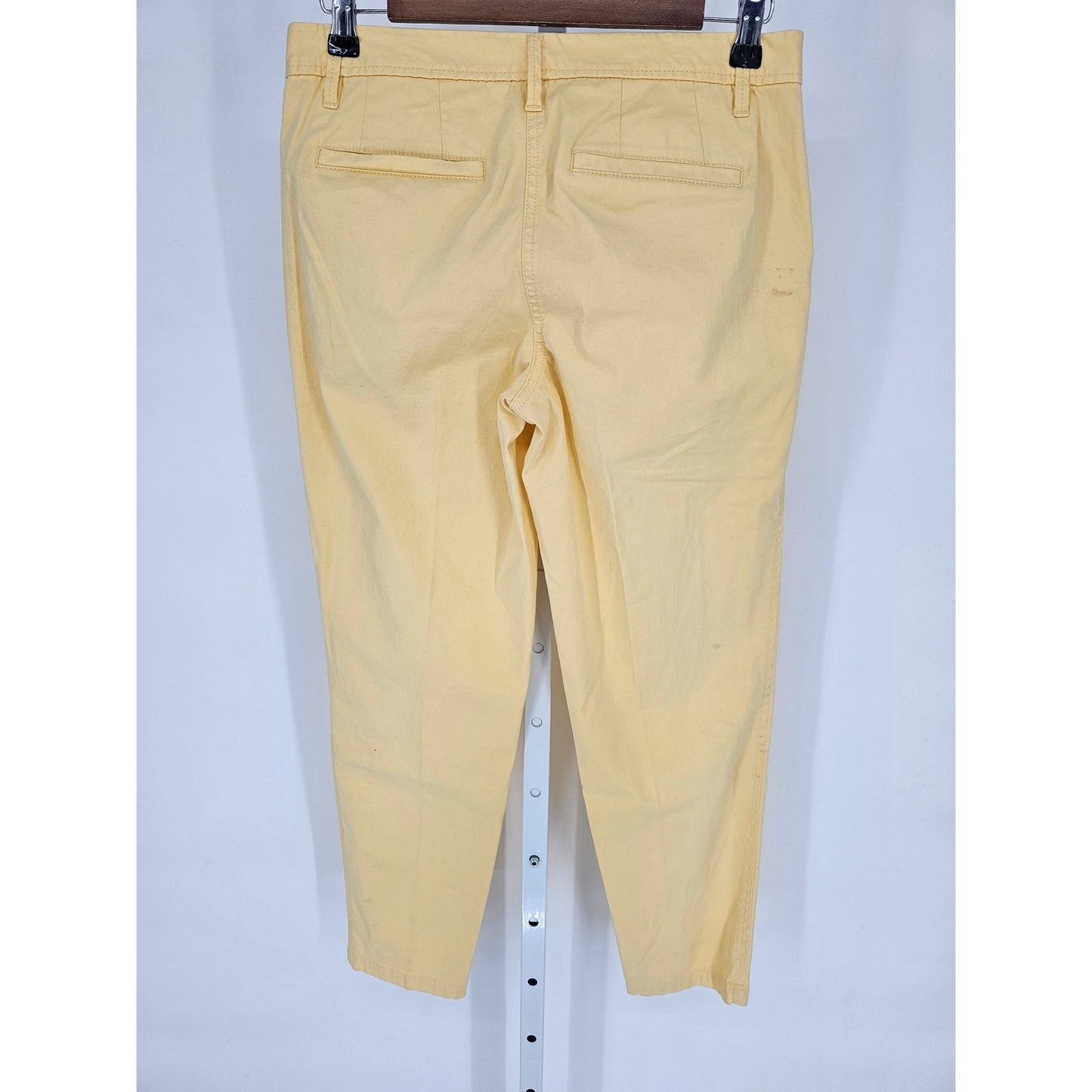 Talbots Womens Sz 2 Girlfriend Chino Dress Pants Butter Yellow Cotton Blend