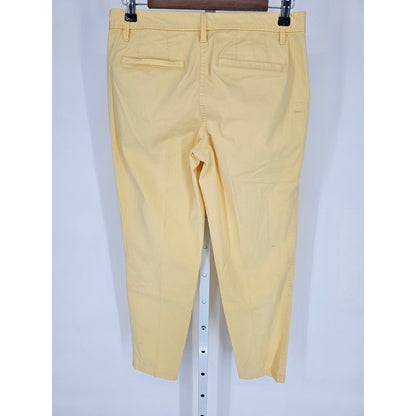 Talbots Womens Sz 2 Girlfriend Chino Dress Pants Butter Yellow Cotton Blend