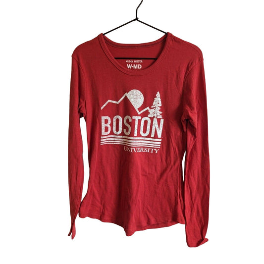 Boston University Womens Sz M Long Sleeve T Shirt Red NEW