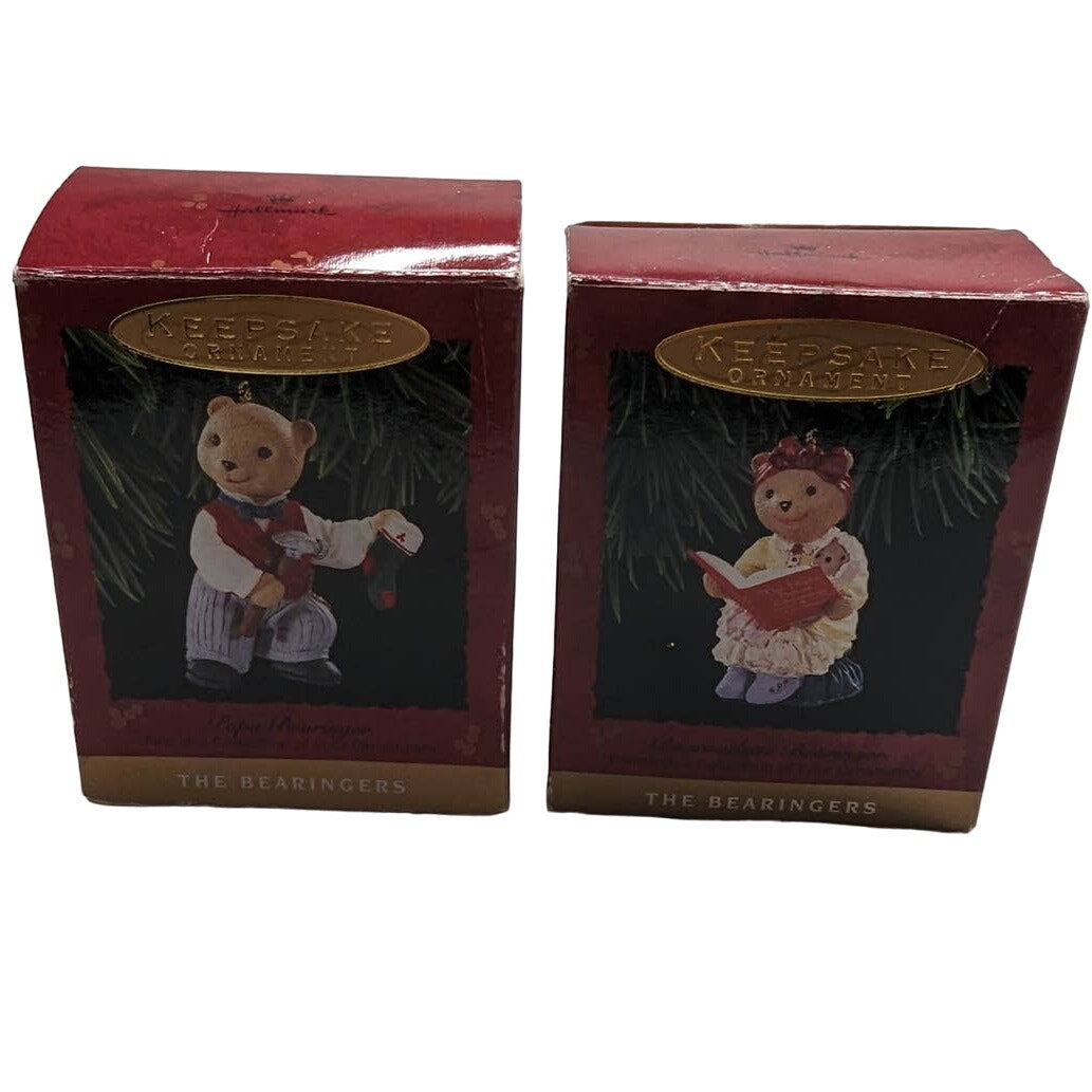 Set of 2 Hallmark Keepsake Christmas Ornaments Bearingers Papa and Bernadette