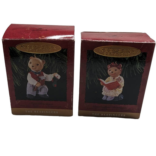 Set of 2 Hallmark Keepsake Christmas Ornaments Bearingers Papa and Bernadette