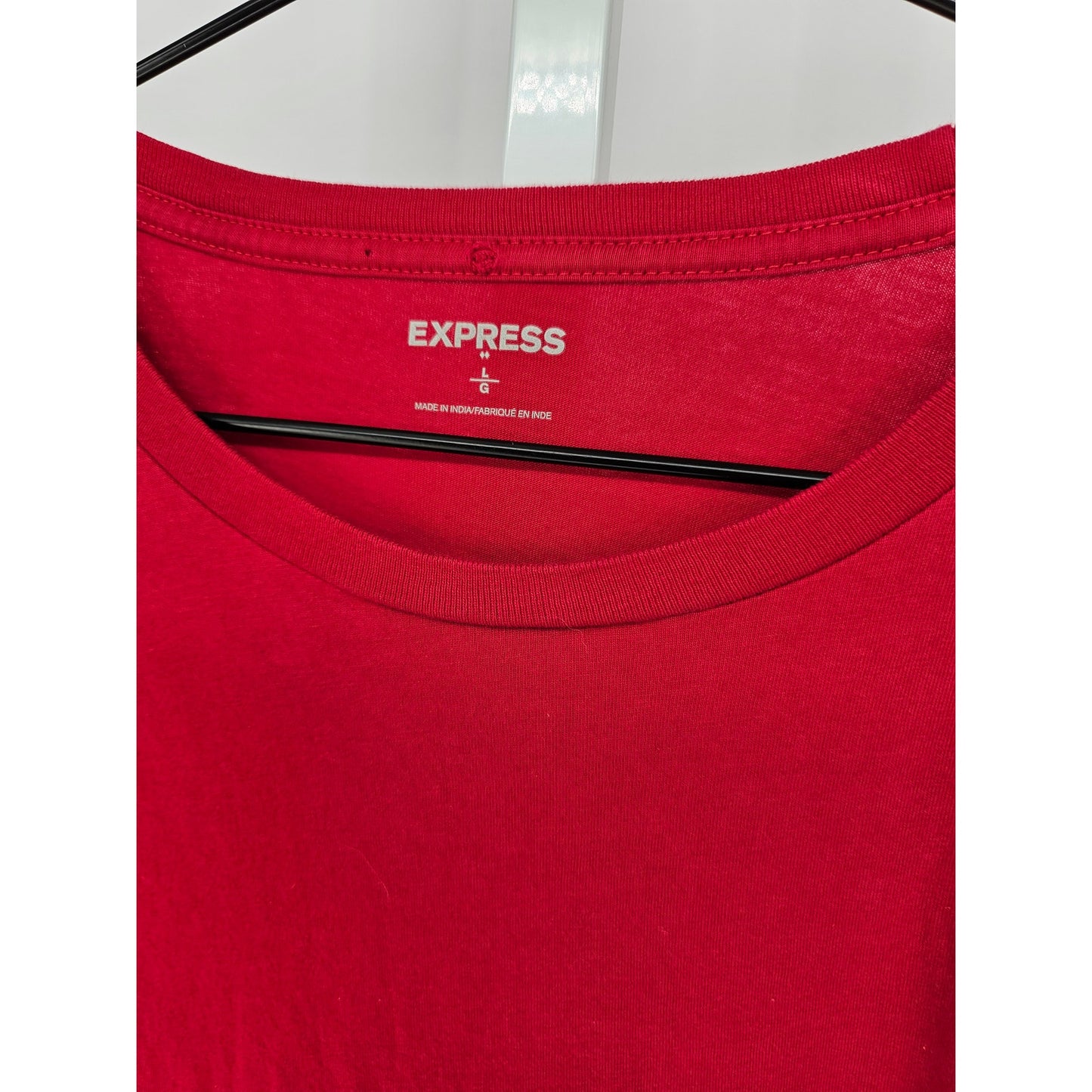 Express Mens Sz L Short Sleeve 100% Cotton T Shirt Red