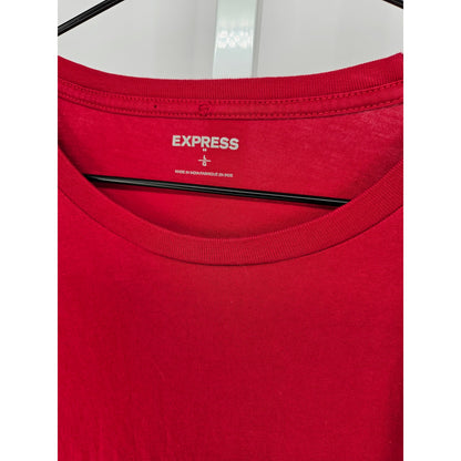 Express Mens Sz L Short Sleeve 100% Cotton T Shirt Red