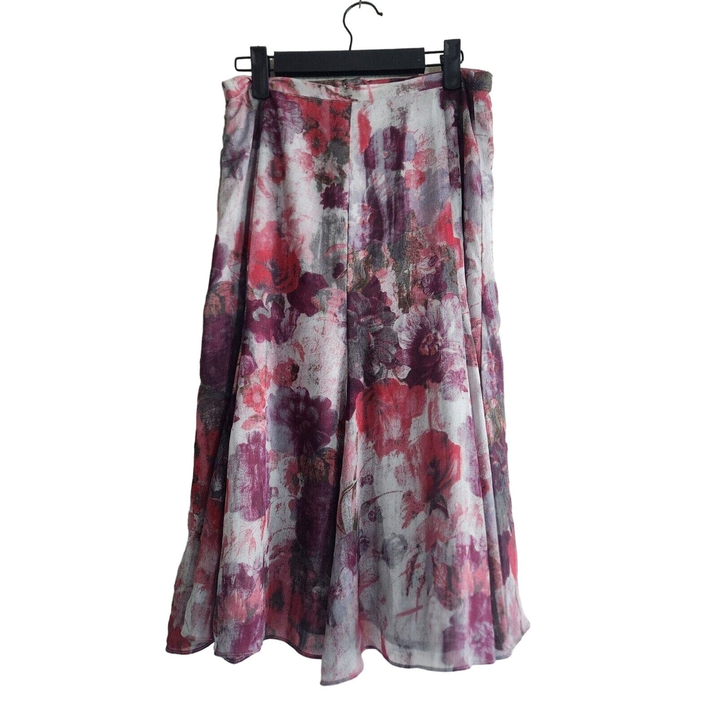 Sag Harbor Womens Sz 10 A Line Midi Skirt Pink Purple Floral