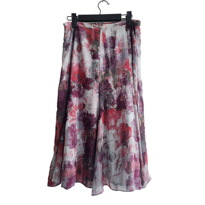 Sag Harbor Womens Sz 10 A Line Midi Skirt Pink Purple Floral