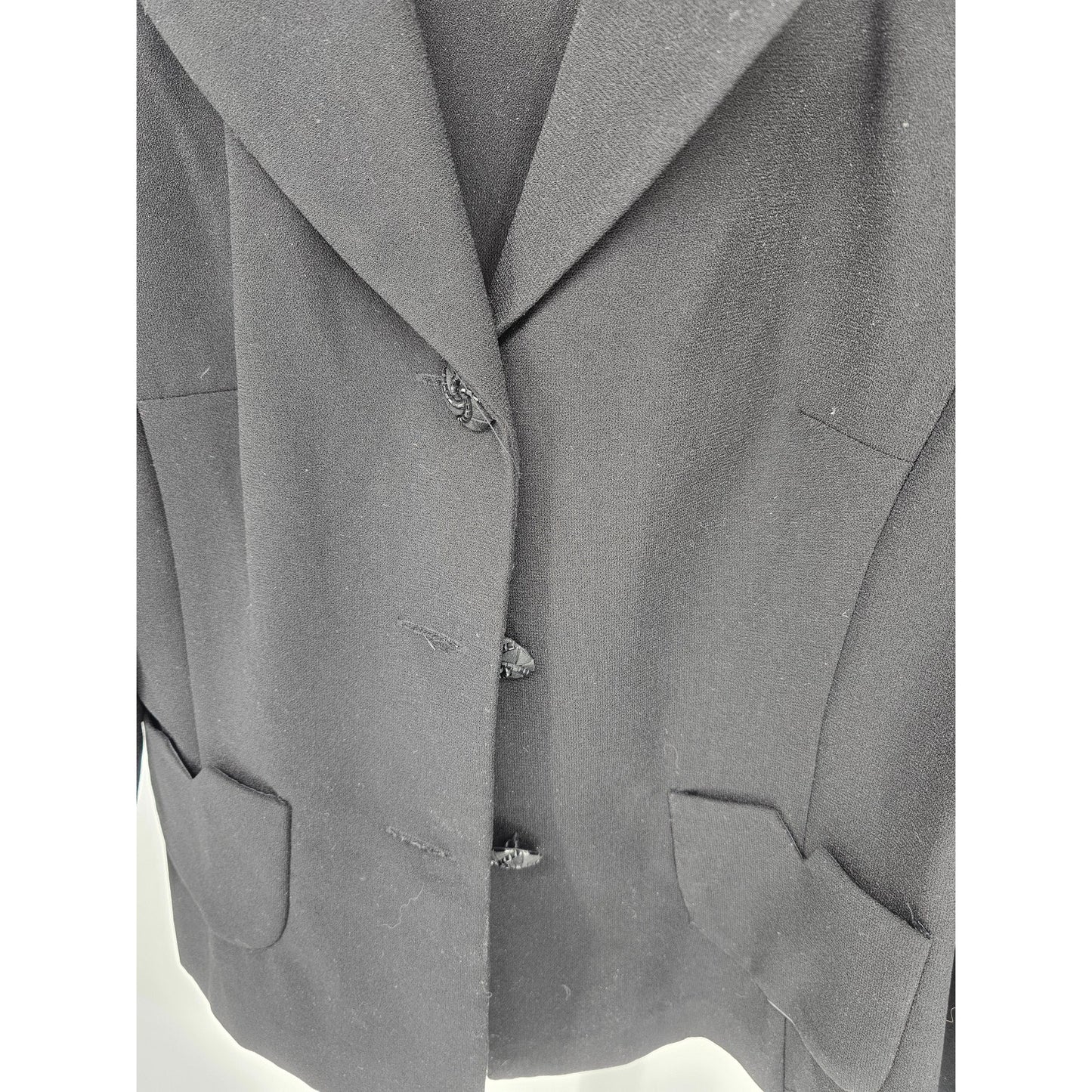 Vintage John Roberts Womens Sz 8 Blazer Jacket Black Beaded Collar