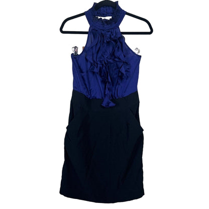 Snap Juniors Sz 13 Halter Dress Purple and Black Vintage Y2K Knee Length