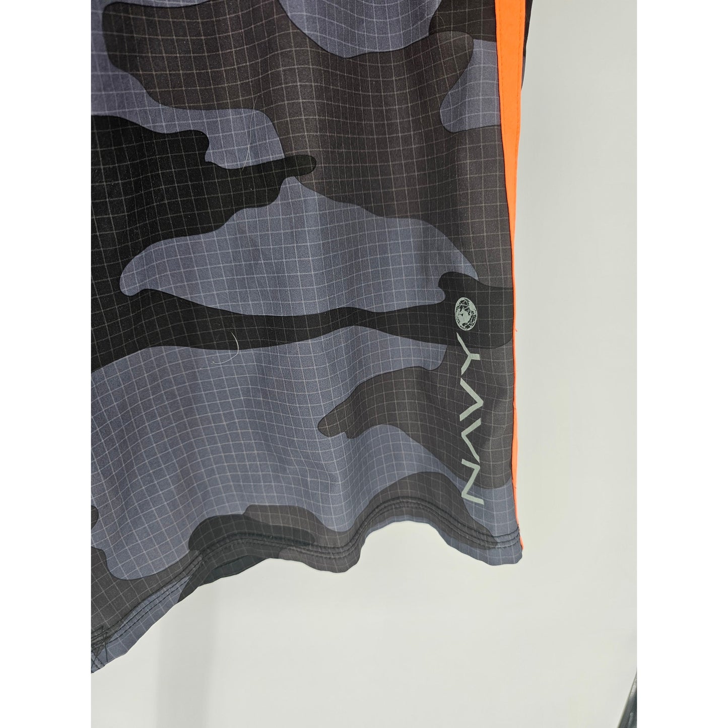 Mens Sz 36 Navy Featherlight 4 Way Stretch Board Shorts Camo Print Swimsuit