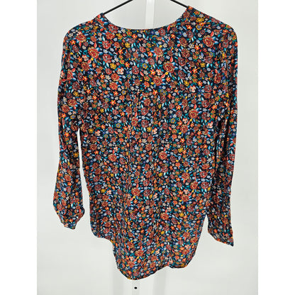 Old Navy Womens Sz S The Tunic Long Sleeve Shirt Bright Floral