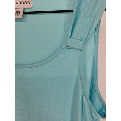 Sag Harbor Womens Sz L Sleeveless Blouse Scoop Neck Light Blue