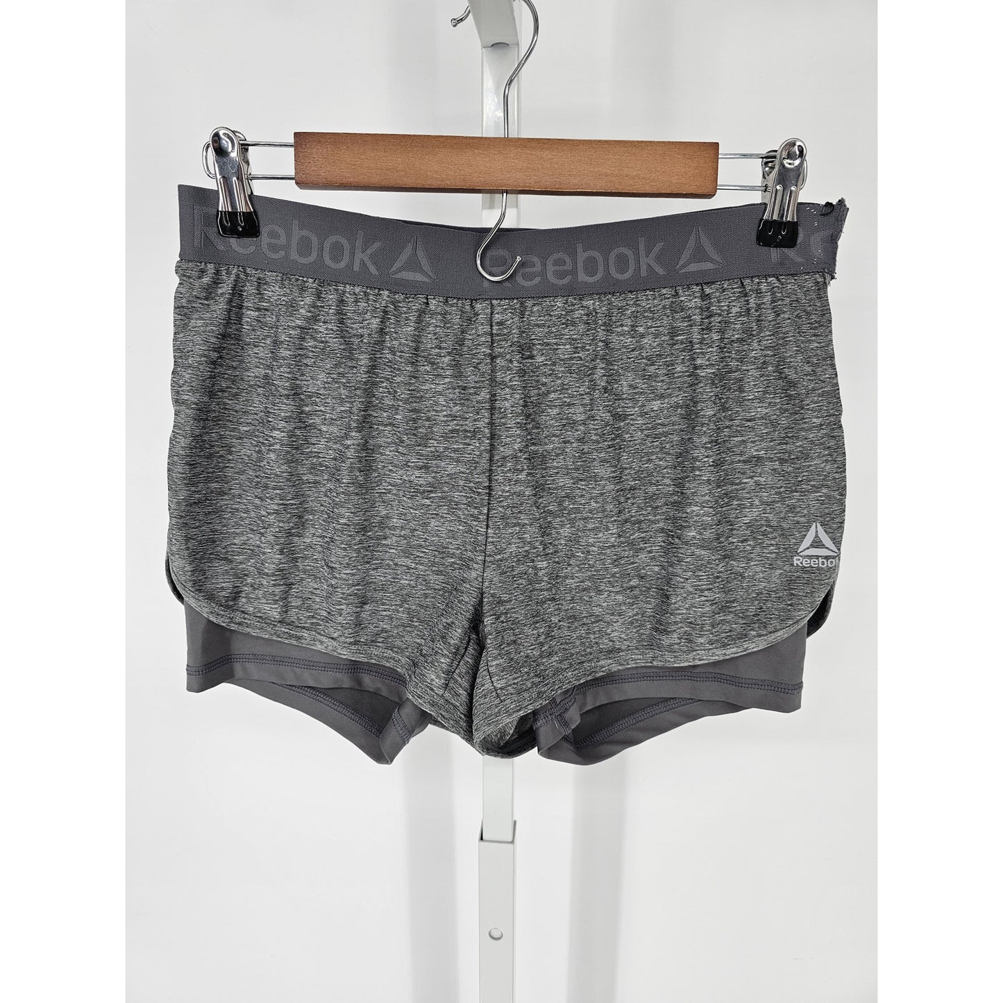 Reebok Womens Sz S Running Shorts Gray Compression Short Lined