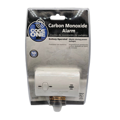 Code One Carbon Monoxide Alarm Battery Operated NEW