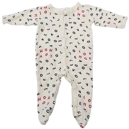 Willow + Whimsy by Bon Bebe Baby Girls Sz 0-3M One Piece Pajama LOVE Valentines