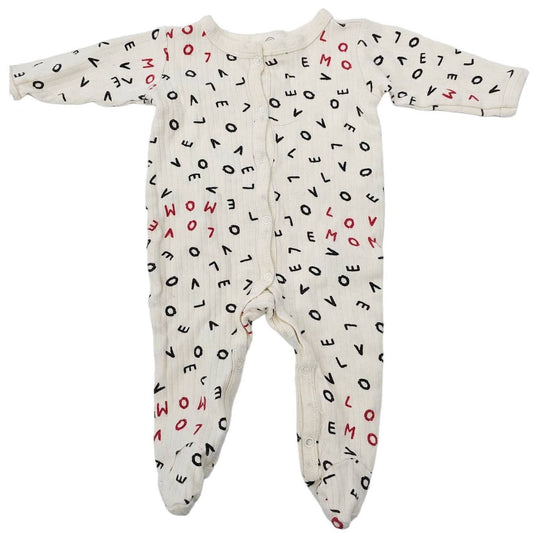 Willow + Whimsy by Bon Bebe Baby Girls Sz 0-3M One Piece Pajama LOVE Valentines