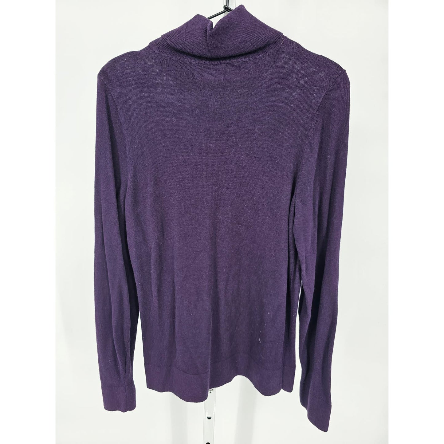 Chaps Womens Sz L Long Sleeve Turtleneck Top Purple Cotton Modal Blend