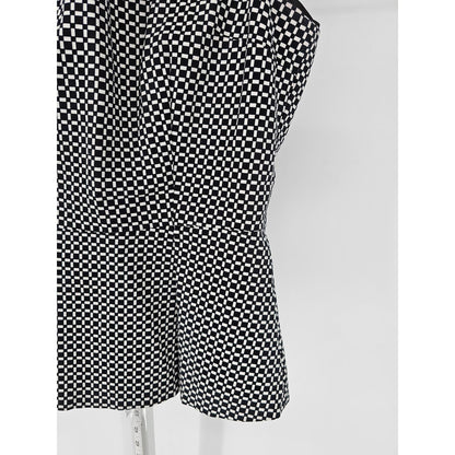 White House Black Market Womens Sz 2 Sleeveless Peplum Formal Top Windowpane