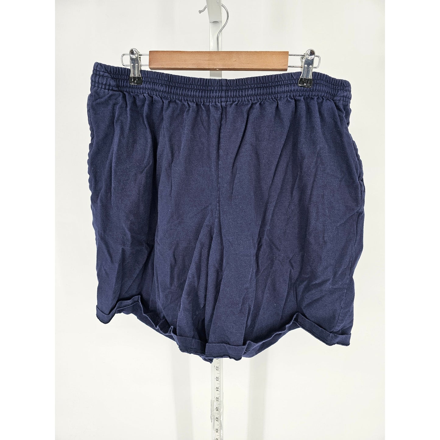 Hanes Premium Womens Sz XXL Elastic Waist Athletic Shorts Sweatshorts Navy Blue