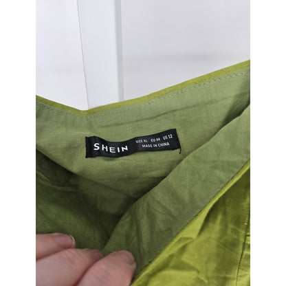 Shein womens Sz XL Mini Dress Pea Green Bubble Short Sleeve