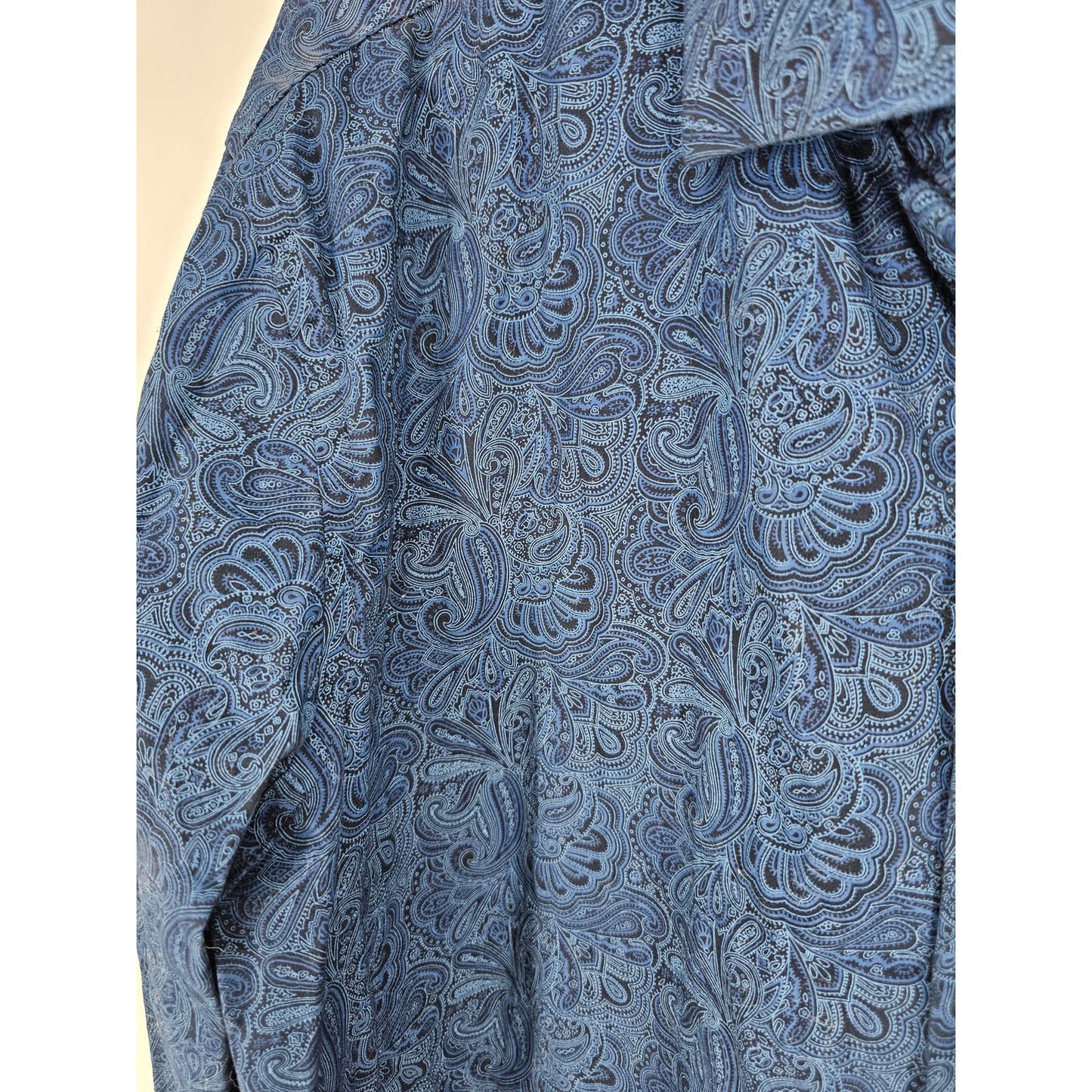 Consequence Mens Sz L Slim Fit Long Sleeve Dress Shirt Blue Paisley Print