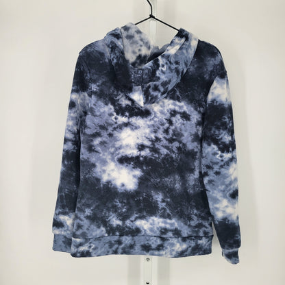 Bobbie Brooks Womens Sz S Pullover Hoodie Sweatshirt Blue White Tie Dye