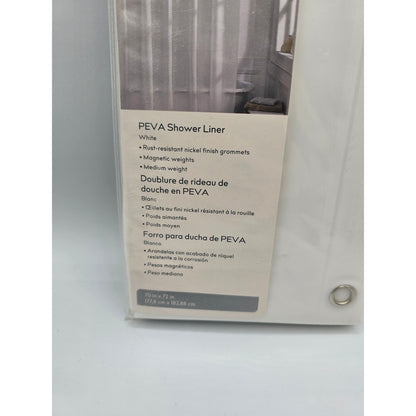 Style Selections White Peva Shower Curtain Liner 1072793 New