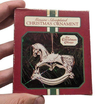 The Christmas Shoppe Genuine Silverplated Ornament Rocking Horse