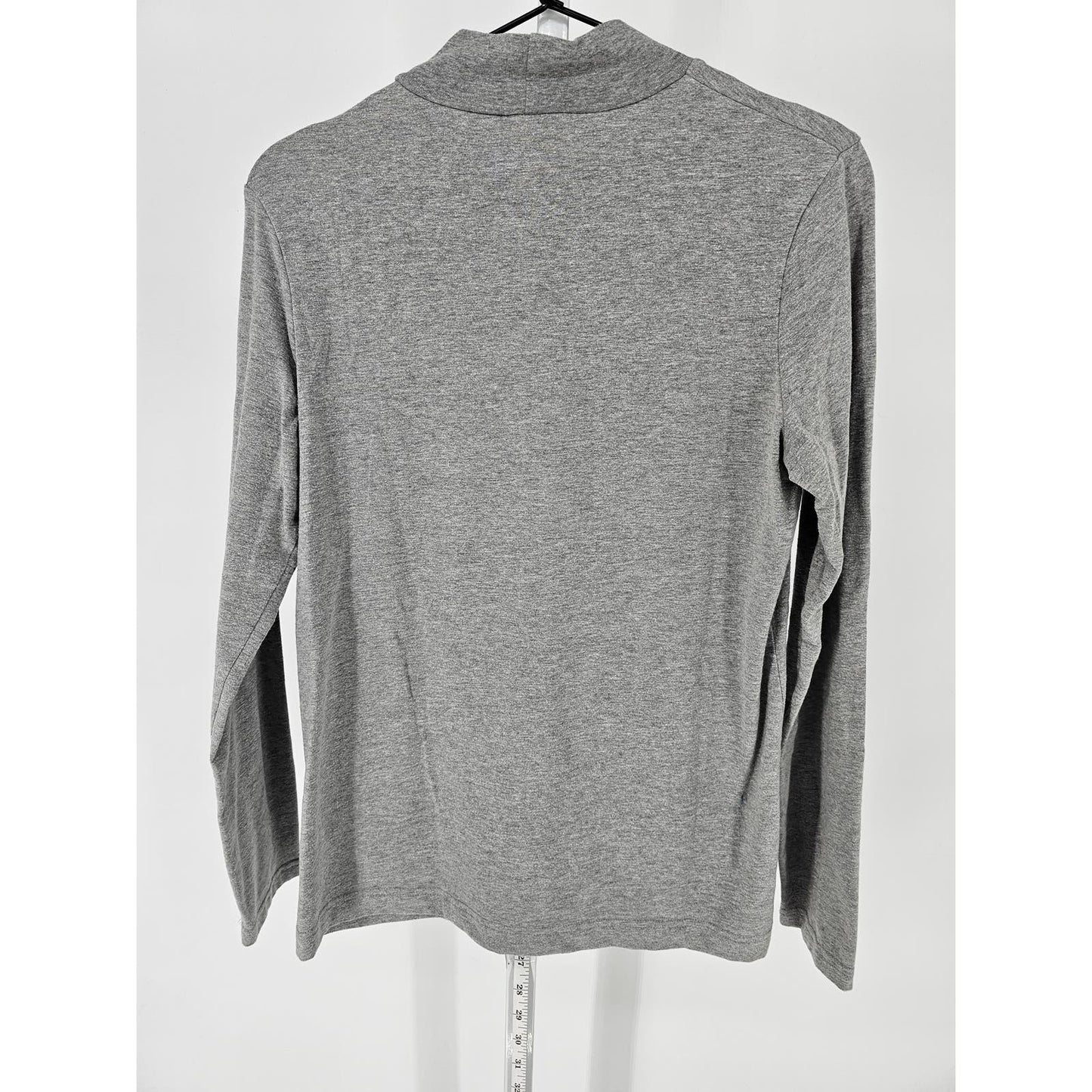 Croft & Barrow Womens Sz M Classic Tee Long Sleeve T Shirt Gray Mock Turtleneck