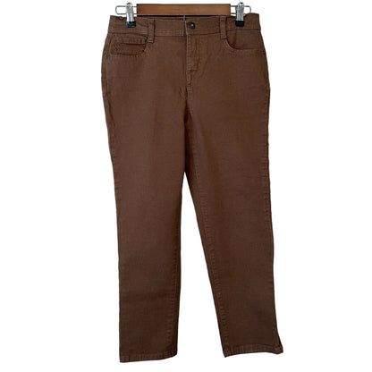 Style & Co Petite 6P Slim Leg Jeans Brown Straight Leg