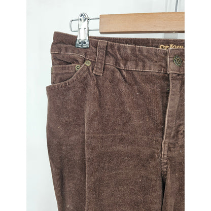 St Johns Bay Womens Sz 6P Petite Boot Cut Corduroy Pants Brown