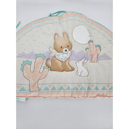 Vintage JUDI-S Coyote Baby Crib Headboard Bumper Southwestern Pastel