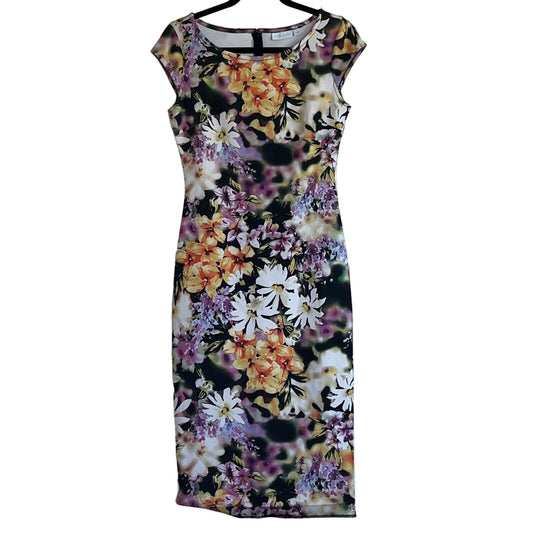 New York & Company Womens Sz XS Midi Dress Floral Colorful