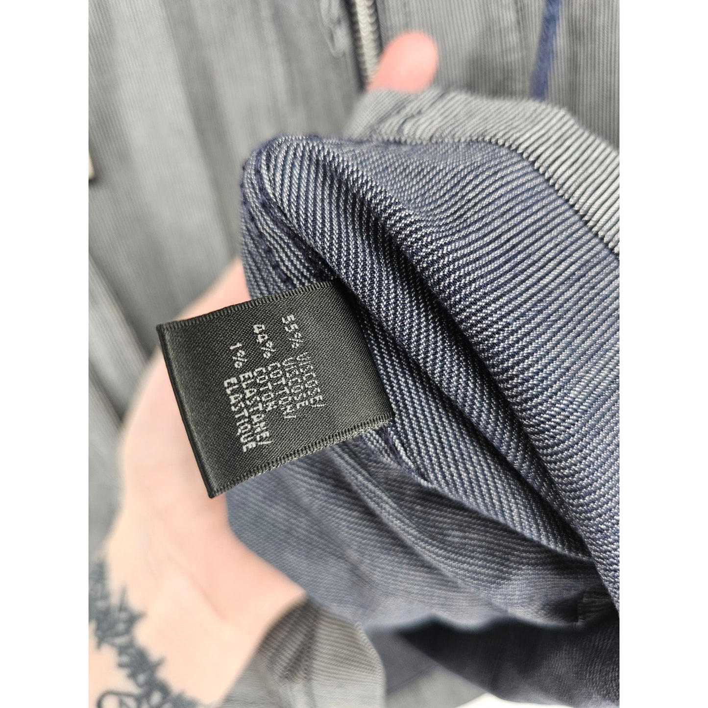 Lafayette 148 Womens Sz 4 Zip Up Safari Style Jacket Conductor Stripe Blue