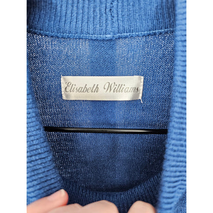 Elisabeth Williams Womens Sz PXL Petite Mock Neck Sweater Solid Blue