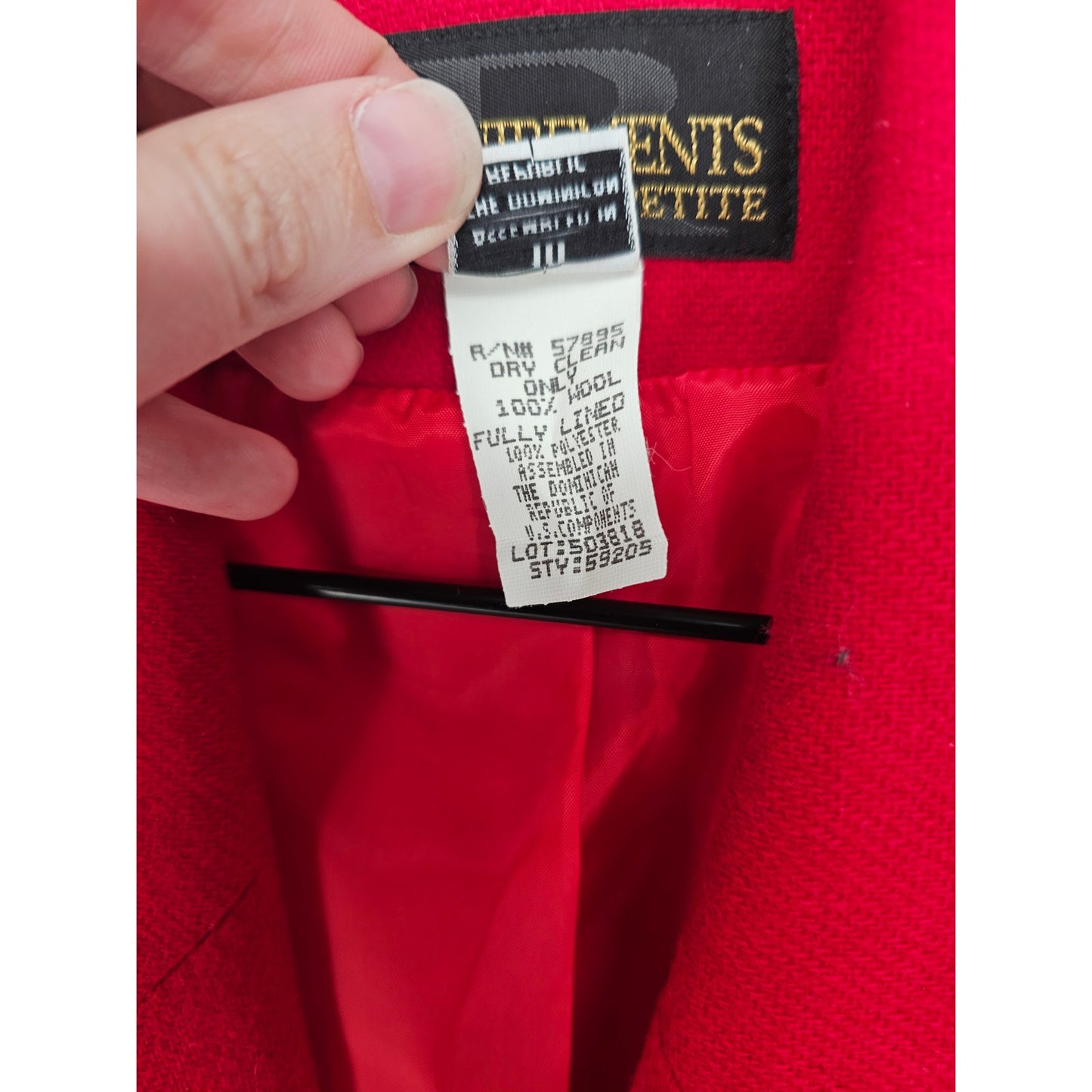 Vintage 1990s Requirements Petites Womens Sz 10P Single Button Blazer Cherry Red