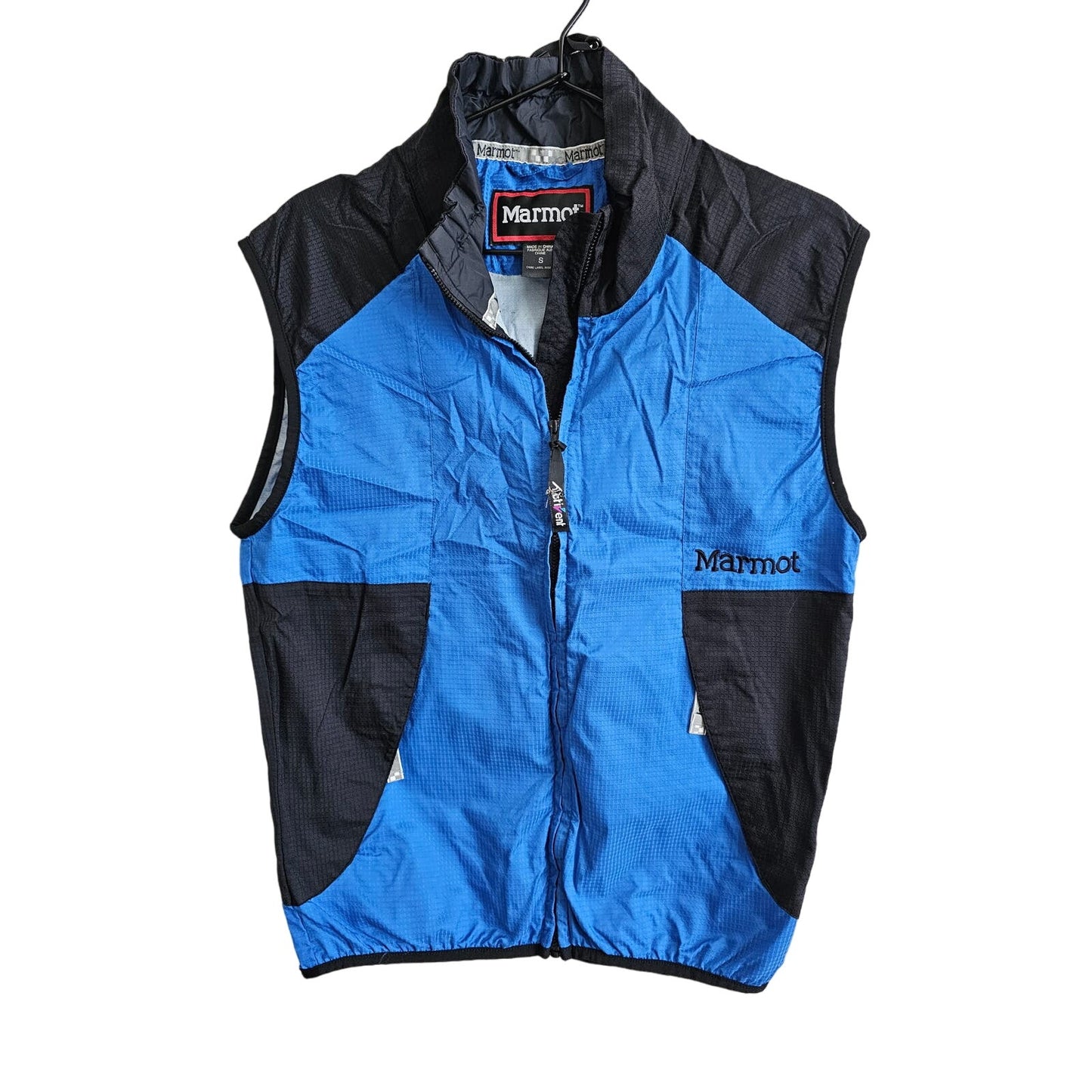 Marmot Activent Womens Sz S Nylon Vest Black Blue Zip Up