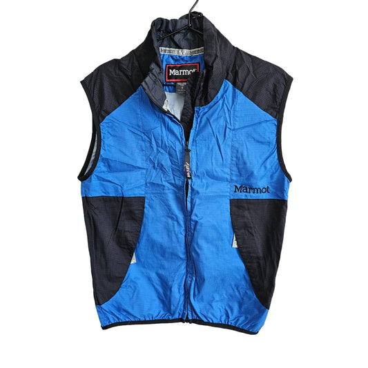 Marmot Activent Womens Sz S Nylon Vest Black Blue Zip Up