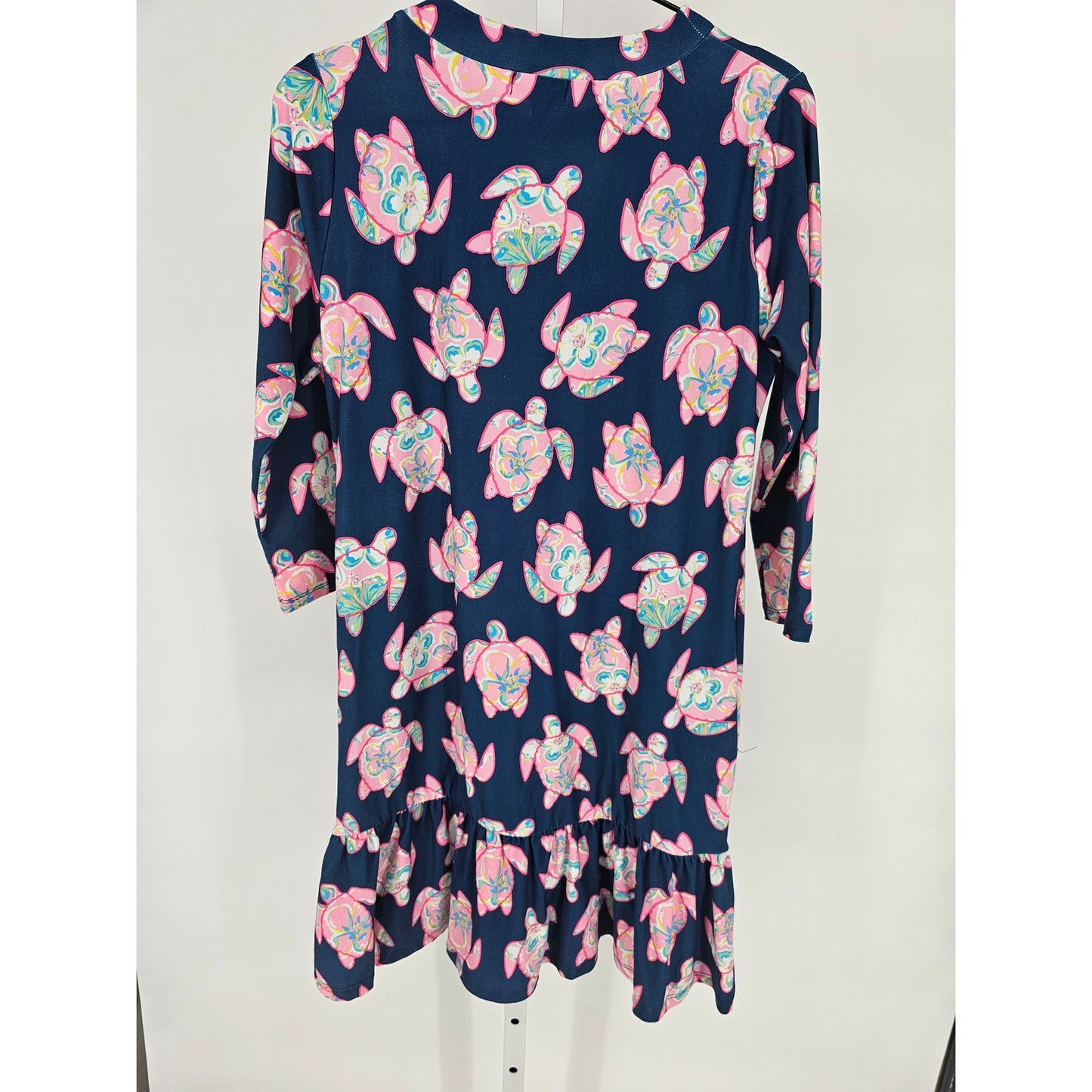 Simply Southern Womens Sz M Long Sleeve Knee Length Dress Turtle Print