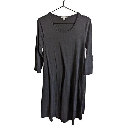 Zenana Womens Sz S Knee Length Shirt Dress Black Long Sleeve